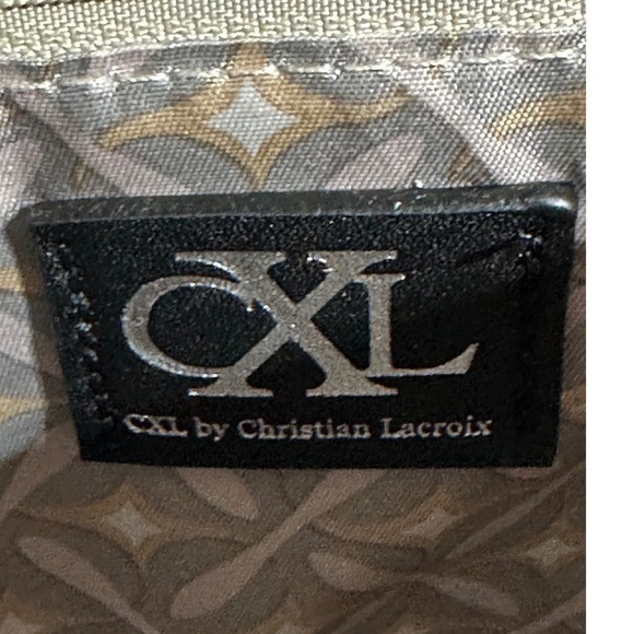 Christian Lacroix CXL Embossed Monogram Black Leather Shoulder Crossbody Bag - Picture 9 of 13